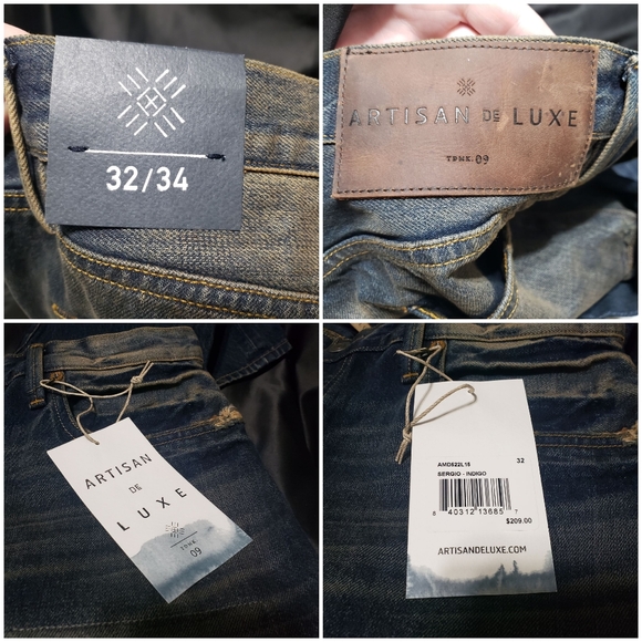 Men's Artisan De Luxe 32×34 Sergio Jeans in Indigo NWT - Picture 3 of 16